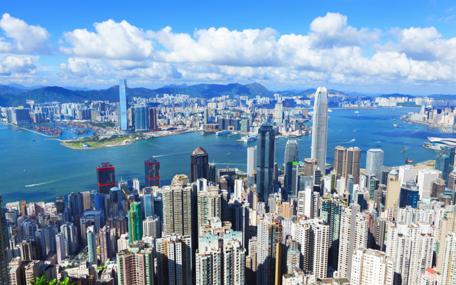 Victoria Harbour, Hong Kong, shot from the Peak